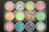 12 color Glitter Short Strip Lace MYLAR Shiny Powder Dust NAIL ART Tips UV gel Make Up Decoration