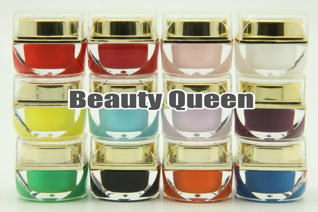 12 satz / los 12 farbe 8 ml Mix Reine Farben UV Builder Gel kit set für Nail art Salon * KOSTENLOSER VERSAND *