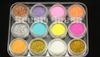 25sets / Parti 12 Färger Nail Art Glitter Dust Powder Pro UV Acrylic Gel Dekoration Tips * Gratis frakt