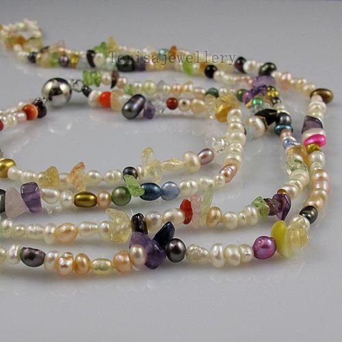 Specialdesignblandningar Färg Pearl Crystal Peridot Halsband Armband Kvinnors Fashion Smycken Set A1464