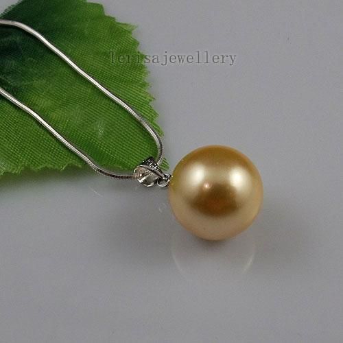 hermoso oro chapado en madre perla colgante pendiente cadena de plata libre joyería de la mujer A1470