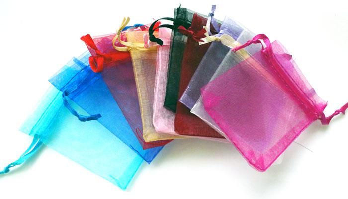 Wholesale / Organza Jewelry Wedding Party Gift Favor Bags Holders 7*9cm Shower Pouch Wedding Supplies Solid color