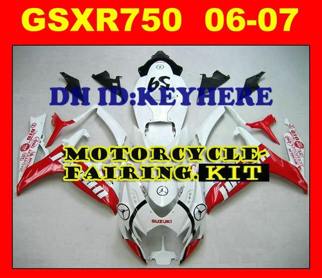 Carénage pour Suzuki GSXR 600 750 GSX R600 R750 2006 2007 06-07 Fabriqué en plastique ABS de haute qualité