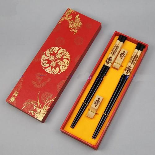 Regali di bacchette di alta qualità in legno con inciso Phoenix con confezione regalo 2 set / pacchetto (1 set = 2 coppie) gratuito
