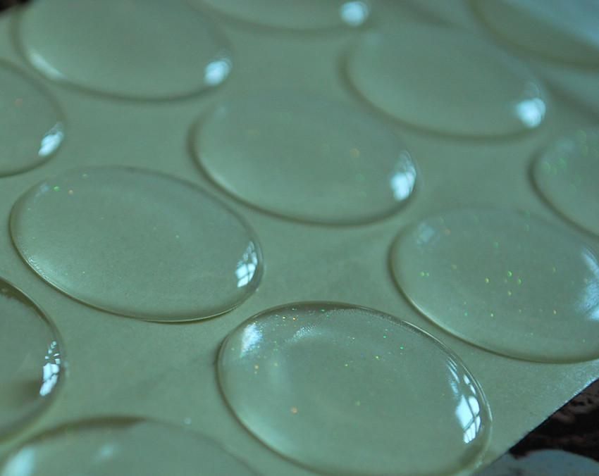 GLITTER EPOXY STICKER 25MM CLEAR BOTTLE CAP ADHESIVE CIRCLES STICKERS