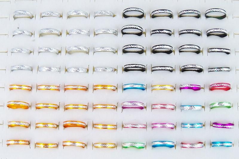 6style Aluminum Rings Mixed Fashion Jewelry Ring 