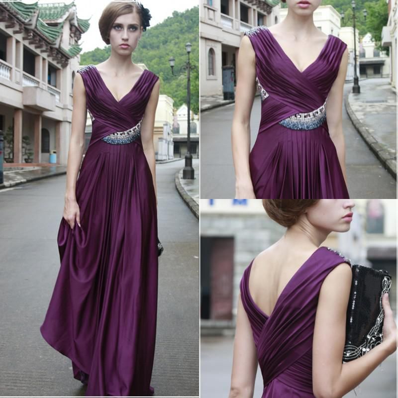purple evening dresses