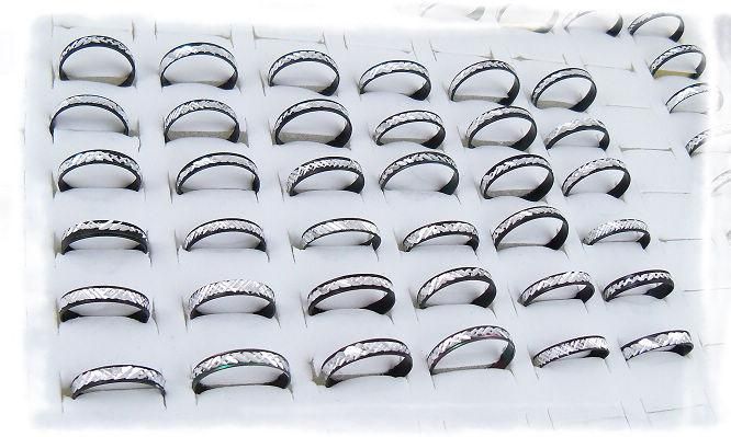 4mm anillos de aluminio negro mezclado joyería de moda anillo lotes