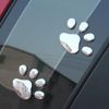 100PR / partij Auto Decals met Hond Poot Bumperstickers Zachte PVC Voetafdruk Zilveren Koel Goedkope Auto-stickers