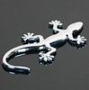 Gratis verzending nieuwe 3D metalen gepersonaliseerde auto stickers, reflecterende auto stickers, zilveren gekko