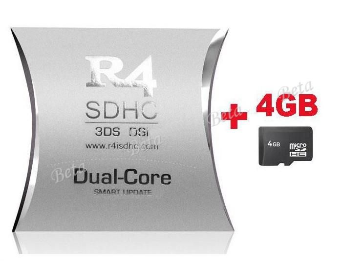 New R4 R4i SDHC Dual Core White For Nintendo 3DS DSi XL LL V1.42 + 4GB