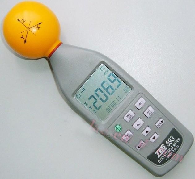 TES 593 EMF Meter Triaxial Data Logger EMF Testers IP55 From Micfirst