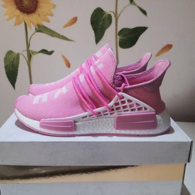 pink human race sneakers