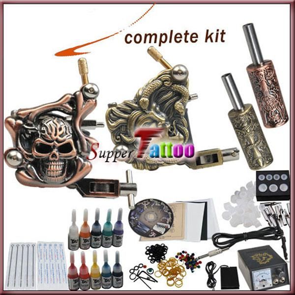 acheter kit complet de tatouage 2 mitraillette 10 encres set