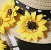50 sztuk Sztuczna Symulacja Kwiat Głowy Żółty Słonecznik Daisy DIY Udekoruj Ślub Boże Narodzenie 7 CM