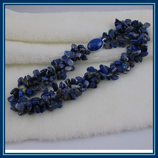 wholesale handmade lapis necklace 3rows beautiful blue lapis necklace hot sale A1579