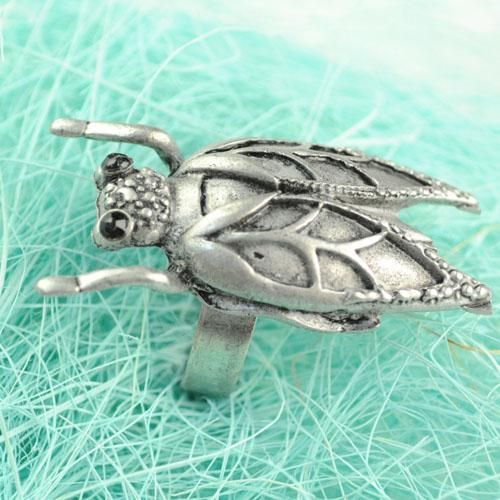 Bague en gros de bijoux de mode - anneaux d'alliage d'argent de pendentif d'insecte de cigales, vente chaude au RU, RN-581B