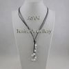 wholesale beautiful 8-9mm white color pearl necklace with black rope hot sale free shipping A904