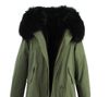 Garniture en fourrure bleue de marque JAZZEVAR 100% doublure en fourrure de lapin armée mini parkas en toile Doublure détachable femmes manteaux de neige comme style mme