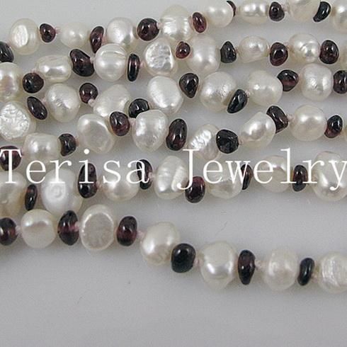 beau collier de perles de grenat livraison gratuite bijoux de femme collier / 6rows collier A158