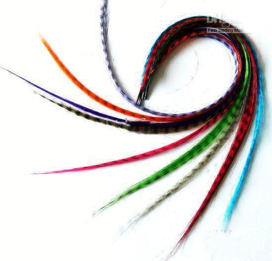 16 Inch Synthetic Grizzly Rooster Feather Hair Extension Feathers