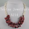 Special Design Mixes Color Pearl Coral Necklace 2Ons Woman's Necklace 1 stks / partij Gratis Verzending A214