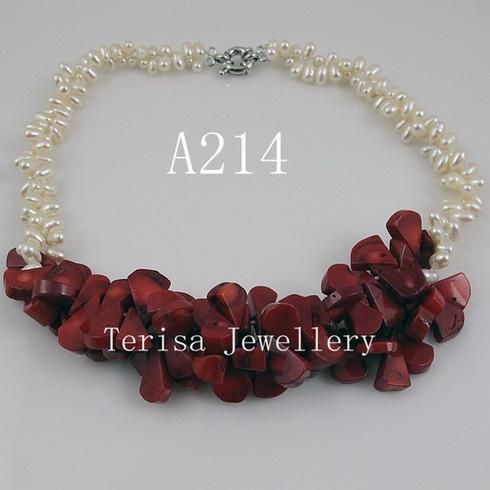 il disegno speciale mescola il trasporto libero A214 della collana / della collana di corallo della collana di corallo della perla di colore