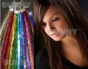 2020 24 Glitz Sparkling Dazzle Tinsel Hair Extensions 3d Shinny