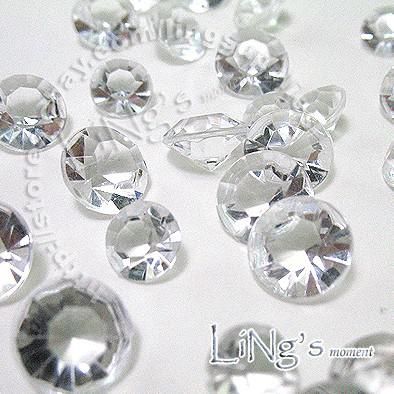 Envío gratis 500 unids 4Carat 10mm Crystal White diamond confetti boda favor dispersión de la tabla