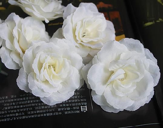 Pas cher fleur têtes soie fleurs artificielles fleurs pivoine unique rose noël bricolage décoration 7cm