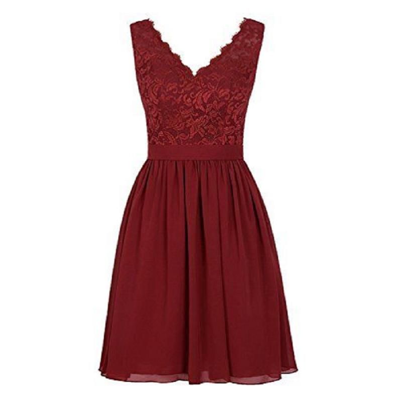 maroon bridesmaid dresses short