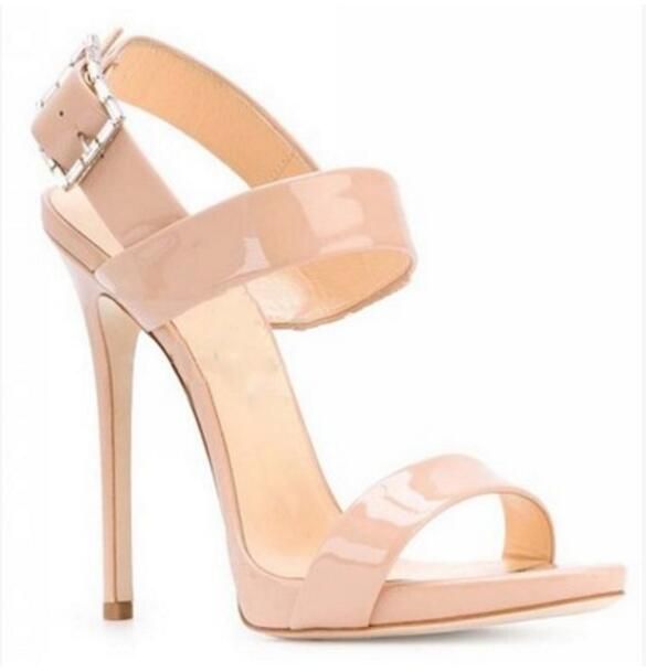 2017 summer women nude color sandals wedding shoes open toe celebrity shoes cuts out gladiator sandals thin heel ankle strap party shoes