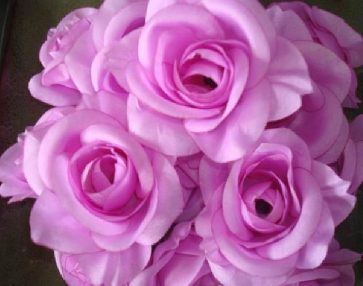Haute qualité Artificielle Une seule fleur Rose Camellia Peony Wedding Décoration de Noël 8cm