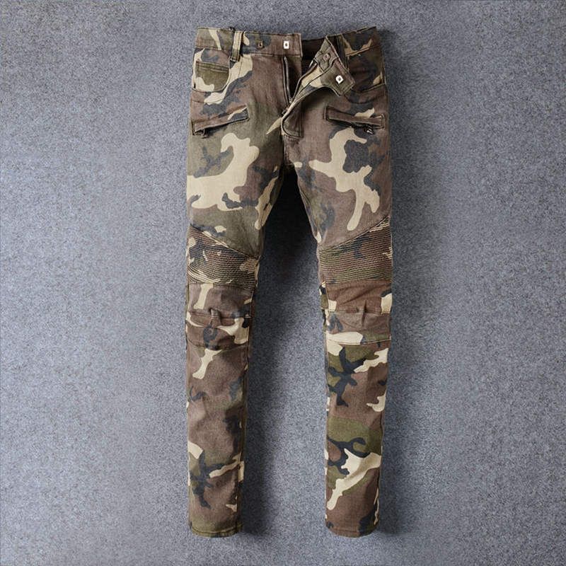 men's camouflage ripped jeans