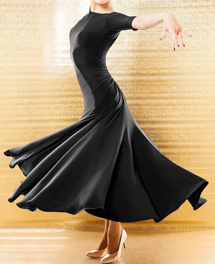 2019 Ballroom Waltz Dance Costumes Sexy Spandex Evlvet Black Ballroom Dance Dress For Women Ballroom Dance Competition Dresses From Danceworld 68 35