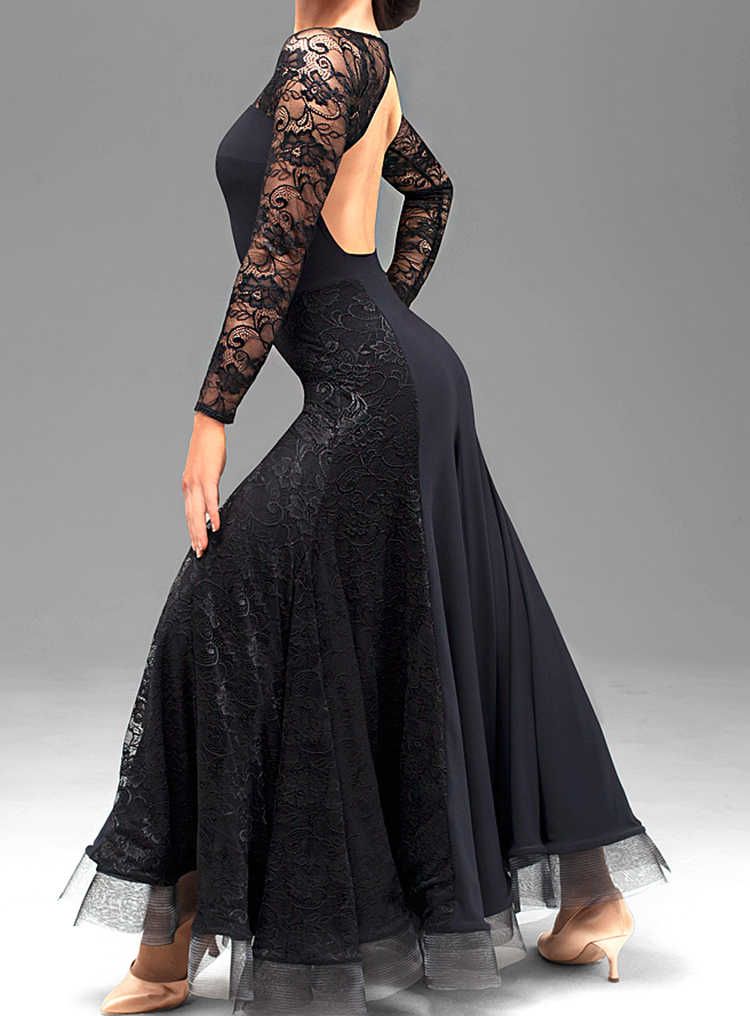2019 Custom Black Lace Flamenco Dress Spanish Dance Costume Ballroom