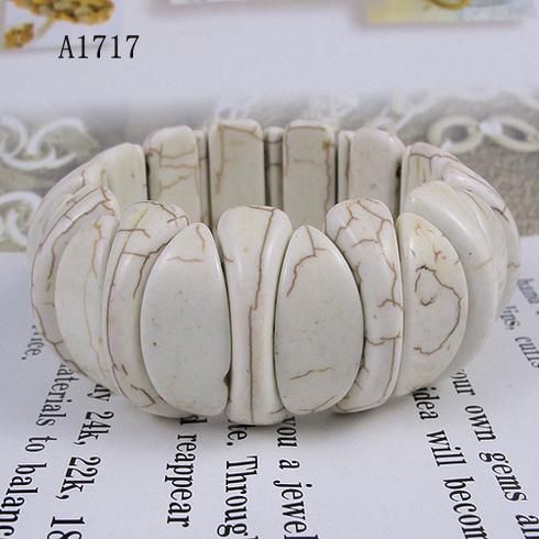 projeto especial bela pedra preciosa branco turquesa pulseira presentes de Natal agradável jóias A1717