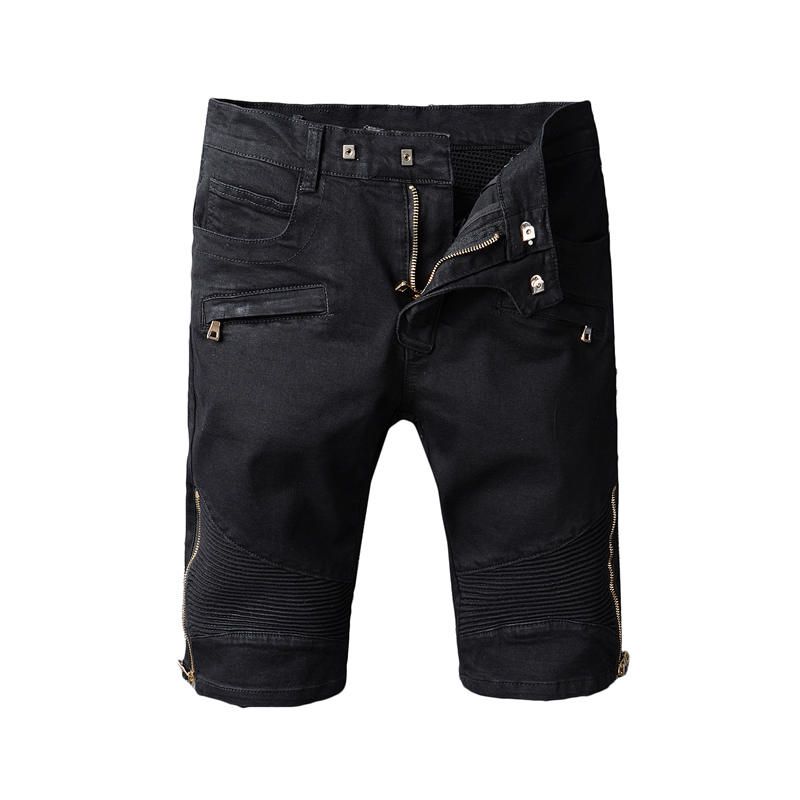 2019 New Summer Style Mens Denim Cargo Robins Shorts Ripped Fashion Beach Zipper Biker Robin