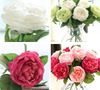 50pcs Charming seta artificiale del tessuto rose peonie Flowers Bouquet Bianco Rosa Arancione Verde Rosso per il matrimonio arredamento dell'hotel casa