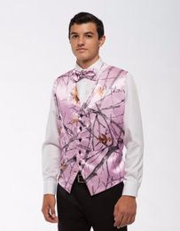 Men's Wedding True Timber Snowfall Pink Camo Formal Tuxedo Vest 2020 New Custom Made size and color