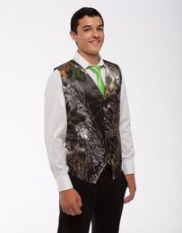 Simple Camo Men's Wedding Groom Wear Mossy Oak Camouflage Mens Tuxedo Vests Camo 2020 New Custom Made size and Colour