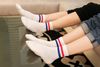 Free ship College wind two bars couple personality Men's Socks stripes in tube sock men and women with the paragraph NW001