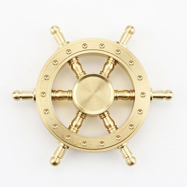 Pirate Ship Rudder Fid Spinner Pure Copper Hand Spinner Metal