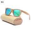 2017 Brand Designer uomo donna in legno di bambù Occhiali da sole New Polarized Blue Skateboard Bamboo Wood Glasses Retro Vintage Eyewear