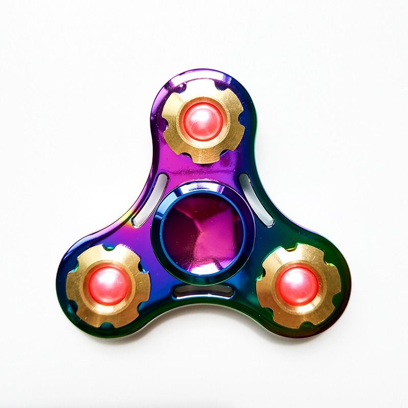 2017 Ufo New Rainbow Fid Spinner Metal Edc Torqbar Bead Tri