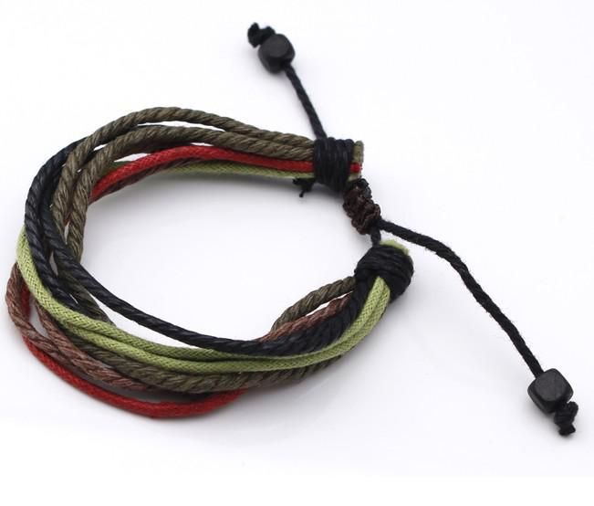 2019 Hand Woven Boy Men Bracelet Multi Hemp Bracelet Adjustable Hemp