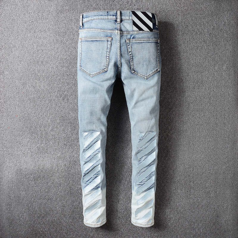 Robin 2017 Straight Slim Fit Off White Jeans For Men Mens Distressed Vintage Pants Washed Blue Mix Jeans Slim Trousers29 42 From Sl2015, $53.56 | DHgate.Com