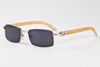 Occhiali da sole in legno di bambù retrò da uomo da uomo Sports Sports Buffalo Goggles Gold Silver Shpe Specchio occhiali da sole con tonalità in scatola Lunett5634990