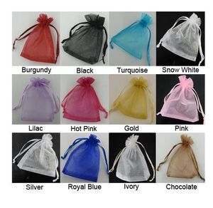 Luxury Organza Sheer Gift Candy Bags Wedding Favor Organza Pouch Jewelry Party Xmas Gift Bags 5x7cm,7X9CM,9x12cm,10x15cm,11x16cm