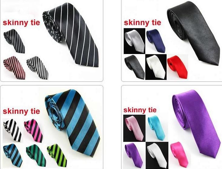 Slim Skinny Tie Neck Tie Mens Slips Slips Slipsar 10st / Lot # 1756